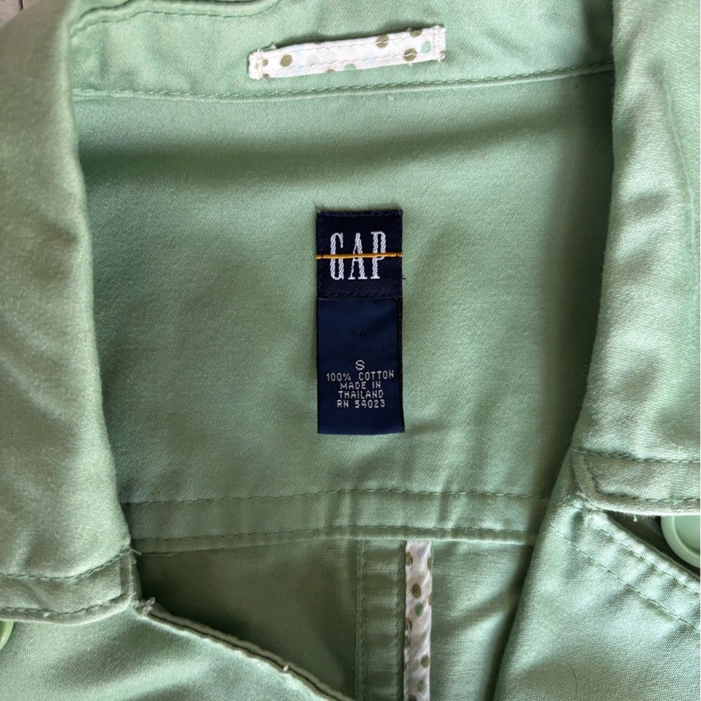 Gap Mint Green Short Trench Coat- size Small - Picture 7 of 7